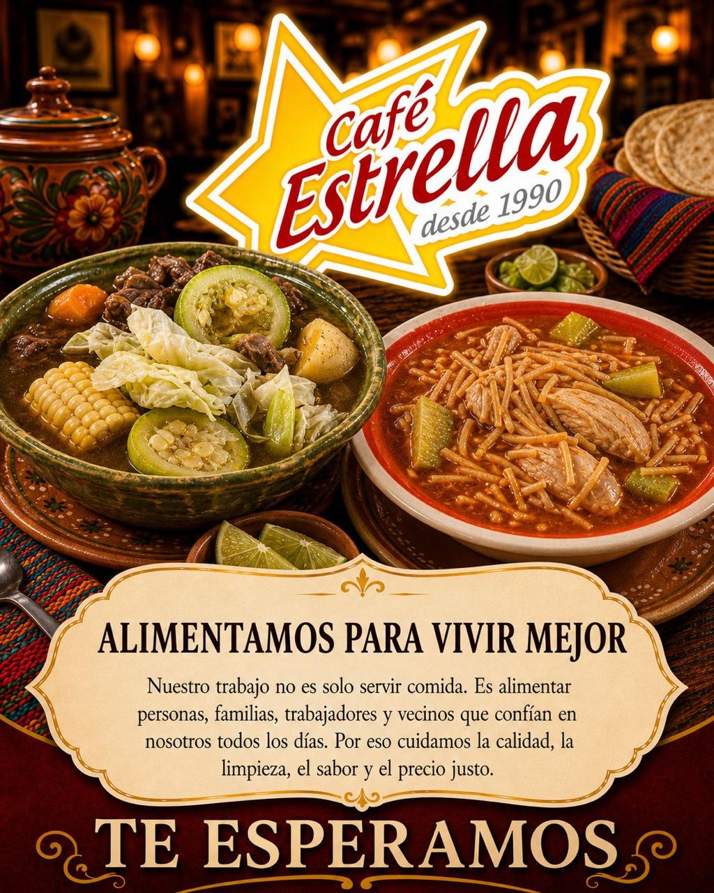 Caldo de res y fideo con pollo
