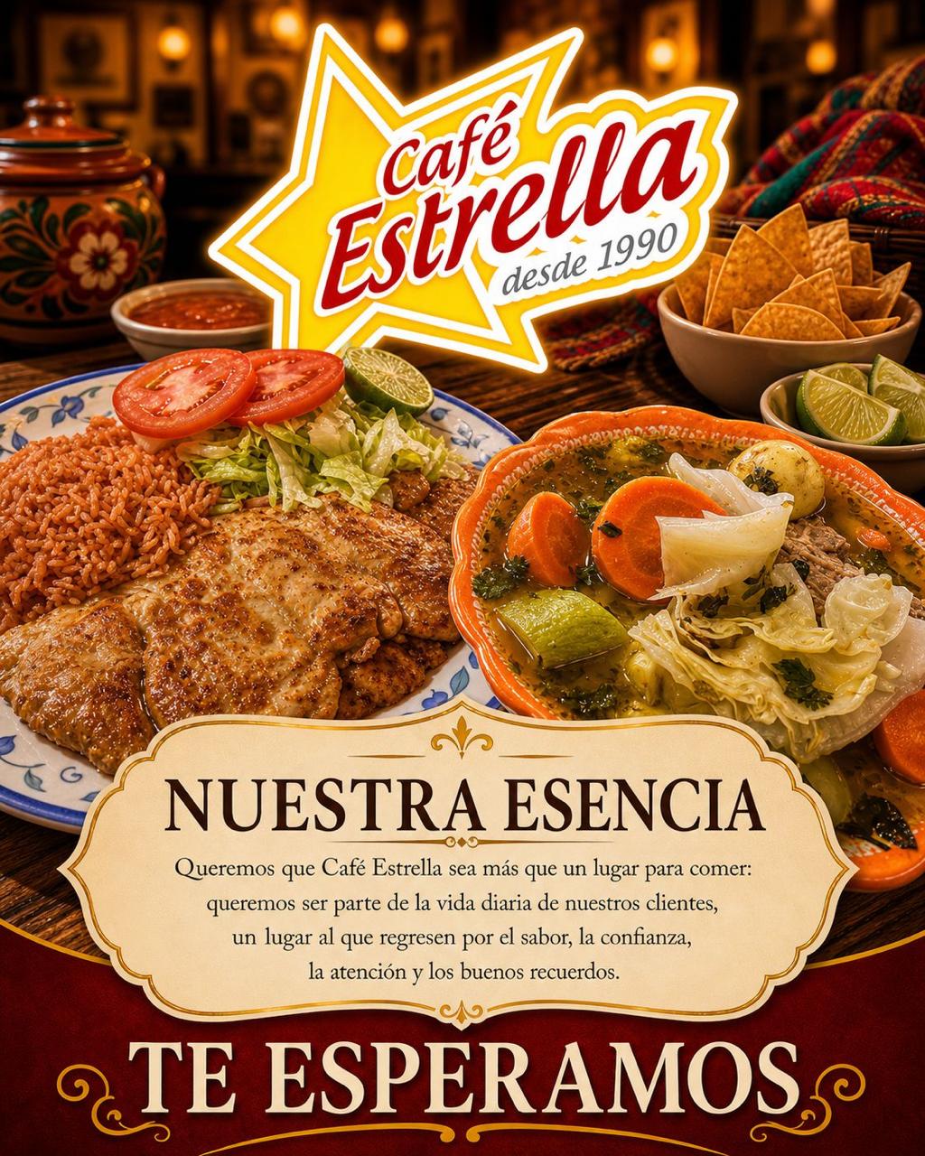 Platillos caseros y esencia familiar de Café Estrella