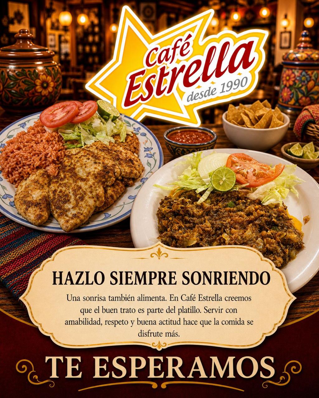 Comida casera servida con una sonrisa